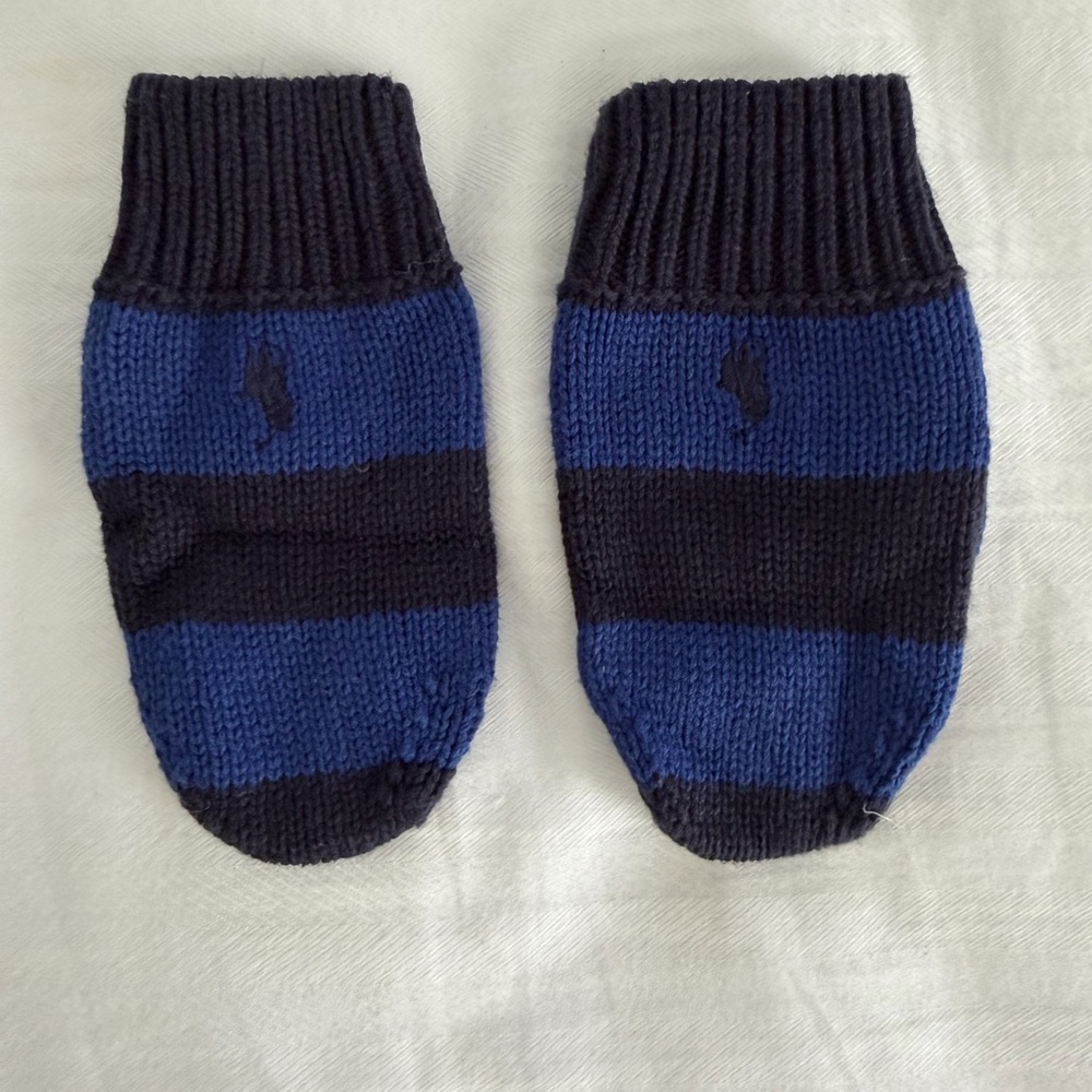 Polo by Ralph Lauren Blue and Black Striped kids Gloves